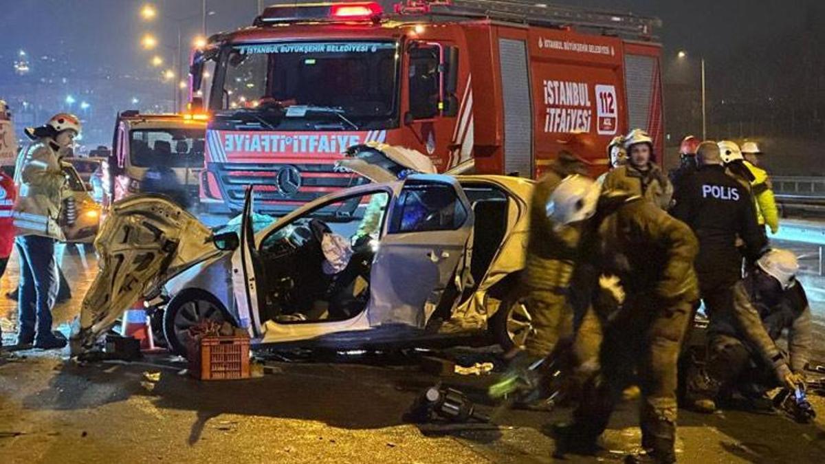 Makas atan araç yol kenarındaki dampere çarptı: 1 ölü, 2 yaralı
