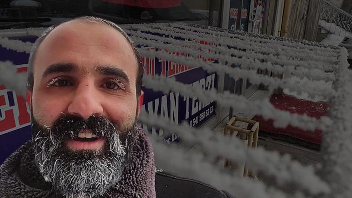 Kent resmen buz tuttu! Sokağa çıkanların kirpik ve kaşları dondu, eksi 31,5 derece...