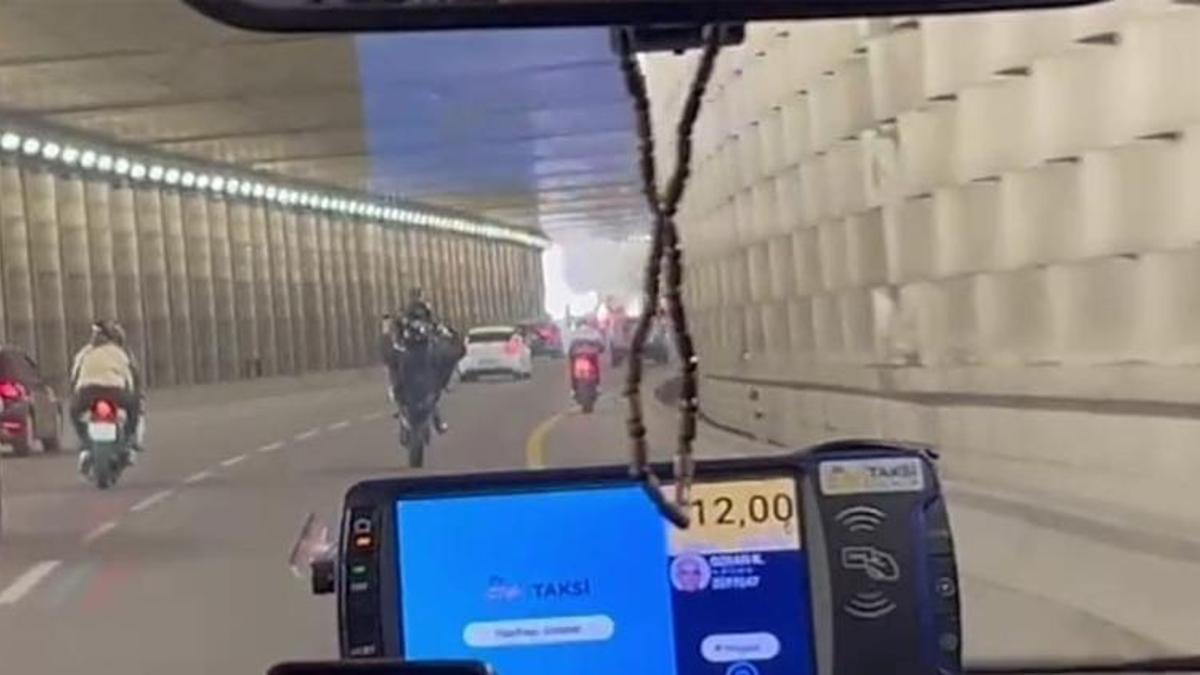 Tek tekerle gidiyordu, motosiklet devrildi! Hastanelik oldu