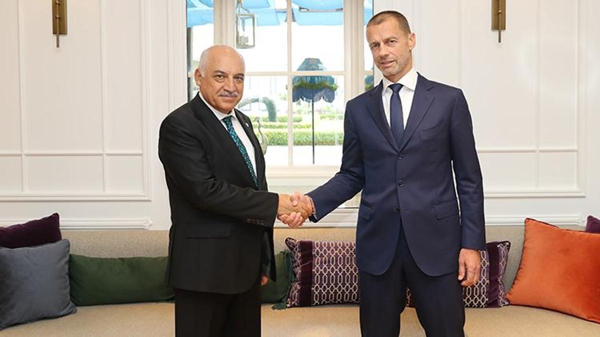 UEFA Başkanı Ceferin, TFF Başkanı Büyükekşi ile bir araya geldi