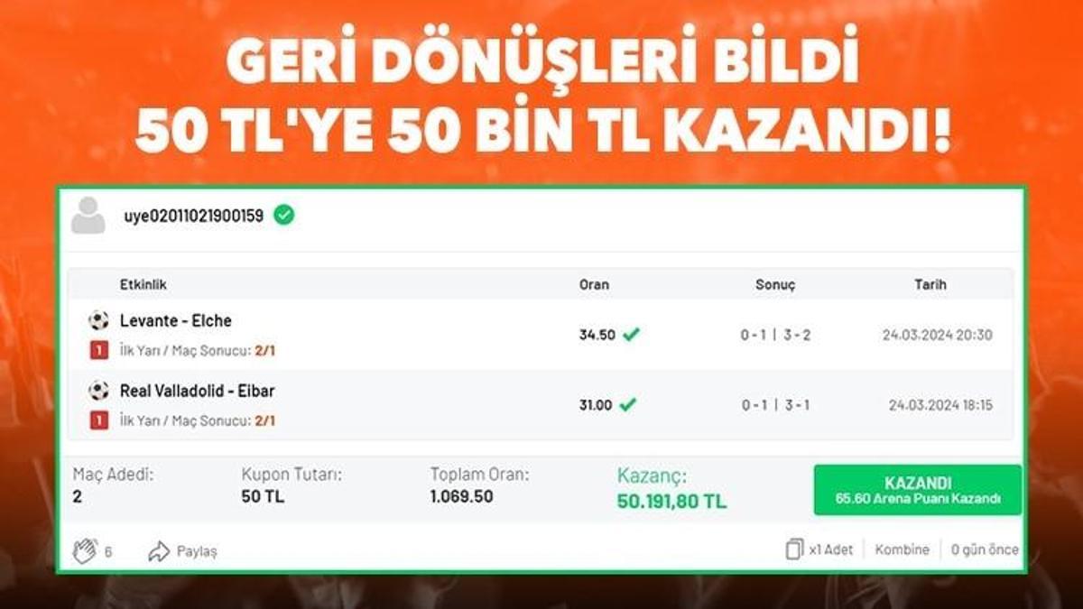 Geri dönüşleri bildi, 50 TL'ye 50 bin TL kazandı!
