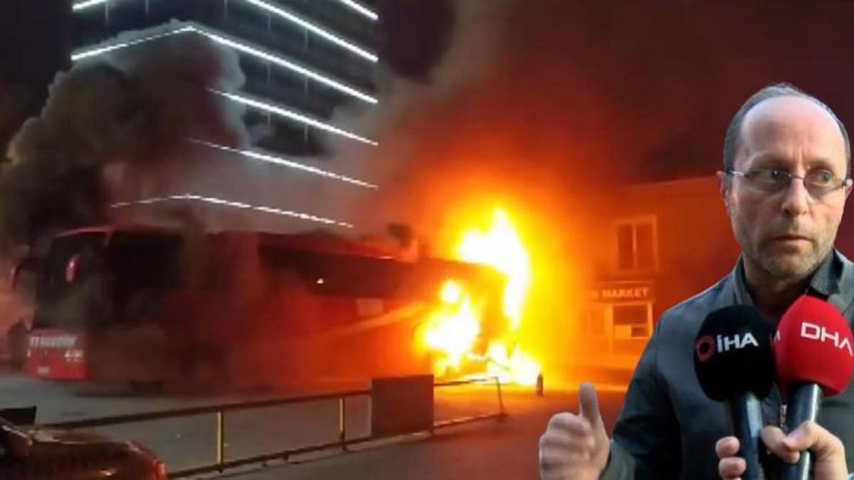 İstanbul'da otobüs alev alev yandı!