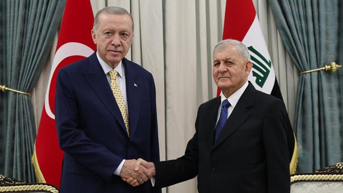 Cumhurbaşkanı Erdoğan'dan Irak ziyareti! İki lider bir araya geldi