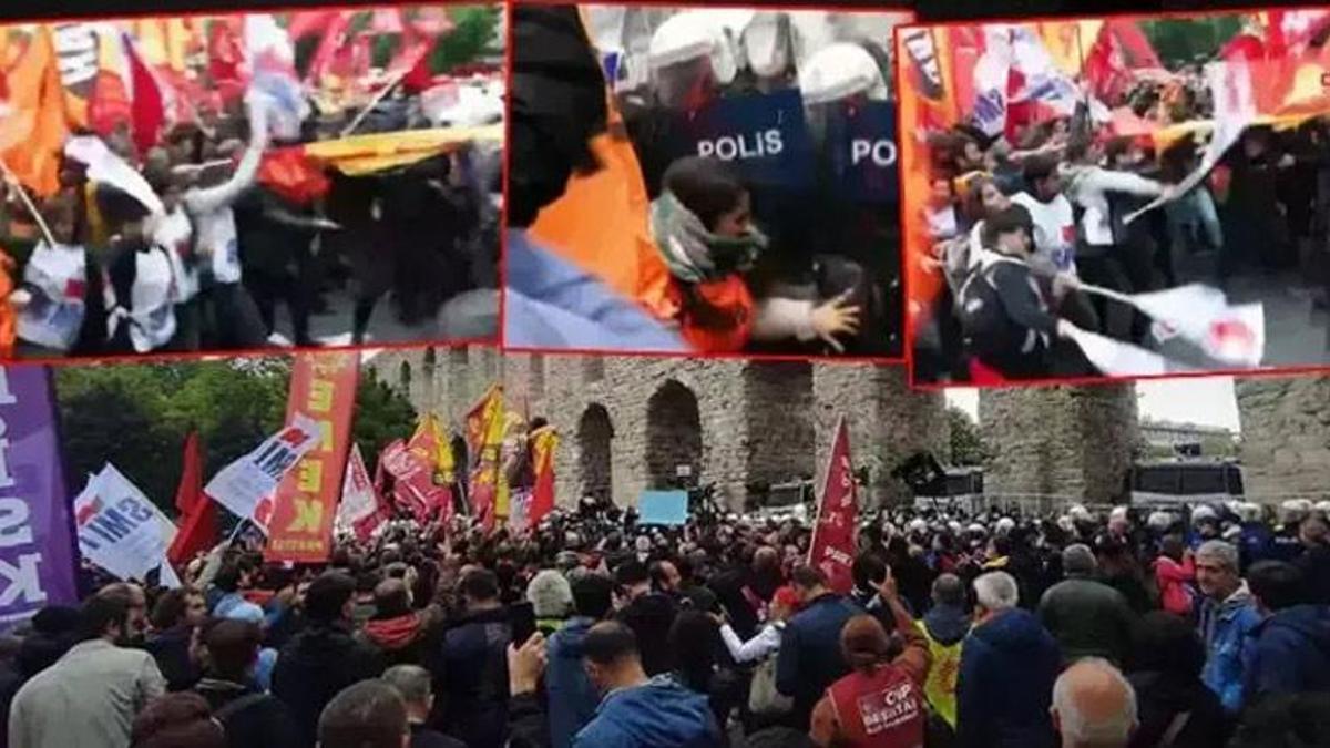 İstanbul'da 1 Mayıs hareketliliği: Flamalı gruba polis müdahale etti