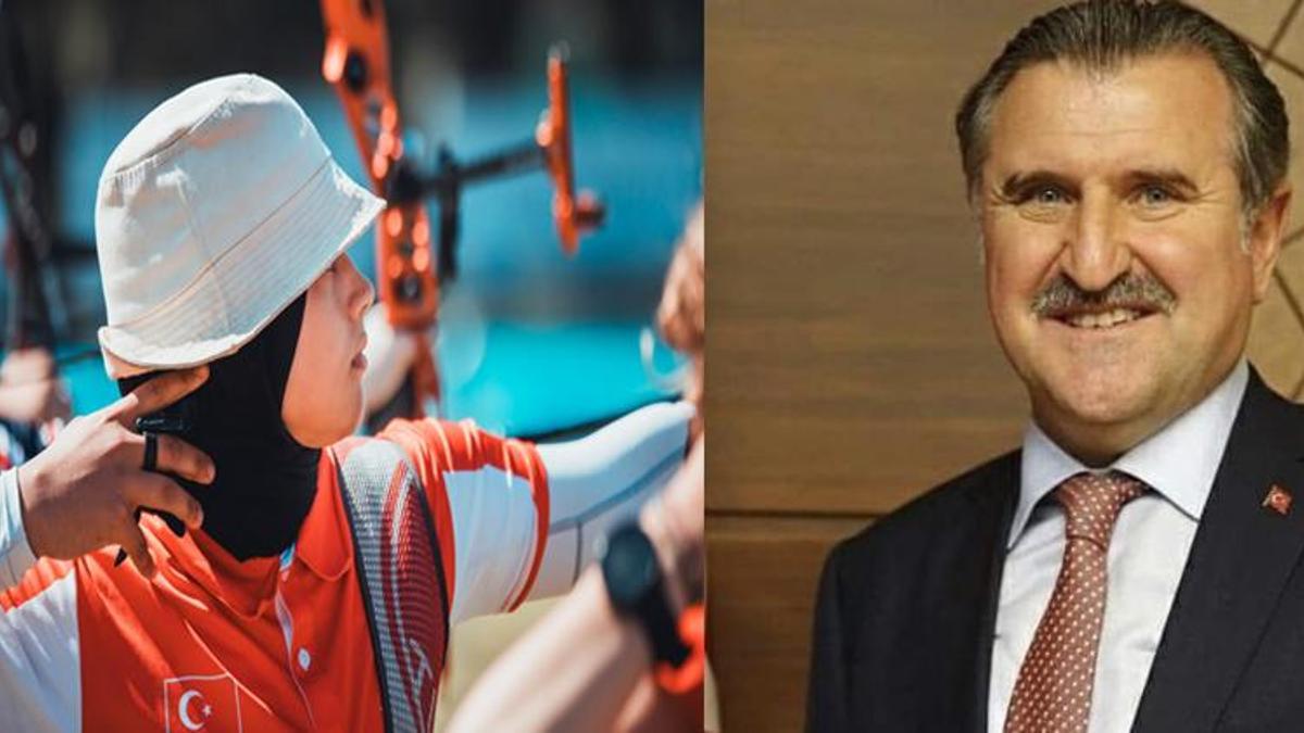 Bakan Bak'tan milli okçu Elif Berra Gökkır'a tebrik mesajı!