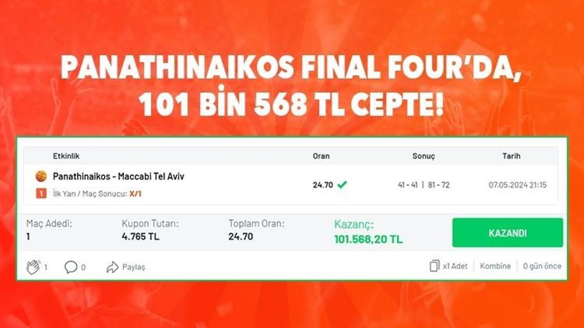 İlk Yarı / Maç Sonucu’nu bildi, 101 Bin 568 TL kazandı!