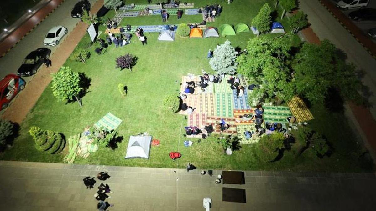 GİBTÜ öğrencilerinden Gazze'ye destek için "Çadır Nöbeti" tuttular