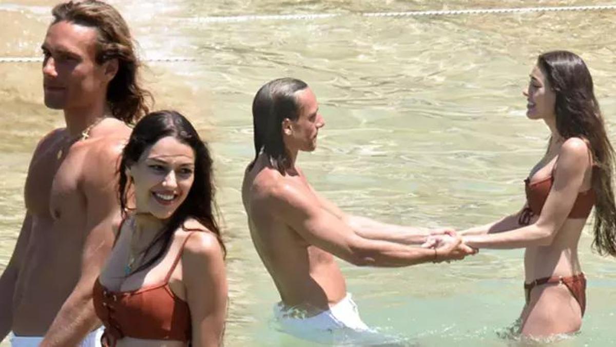 Dilan Çiçek Deniz ve Rafael Cemo Çetin denizin ortasında aşka geldi