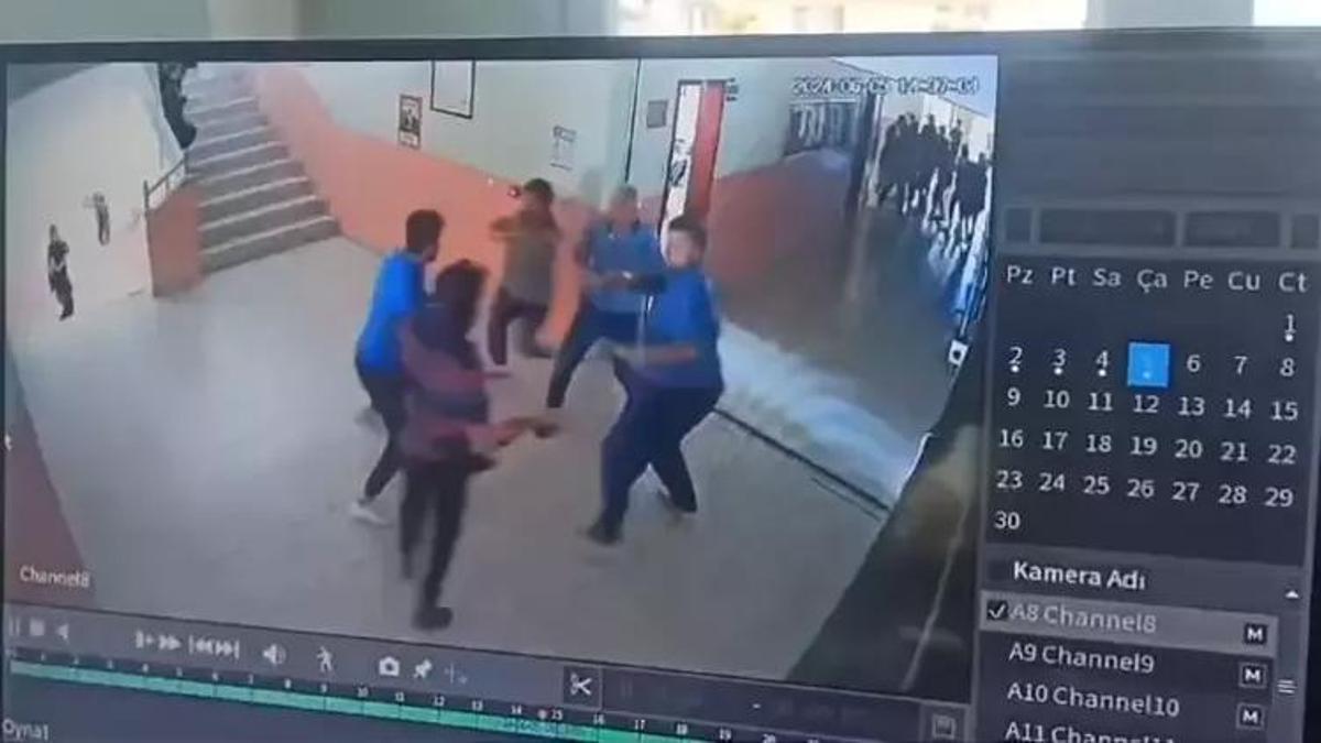 Okul müdürüne zincirle saldıran şüpheli!