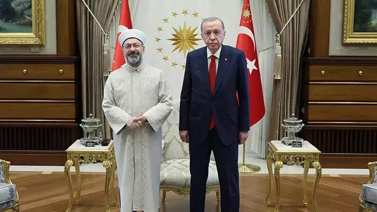 Erdoğan, Diyanet İşleri Başkan Erbaş'ı kabul etti