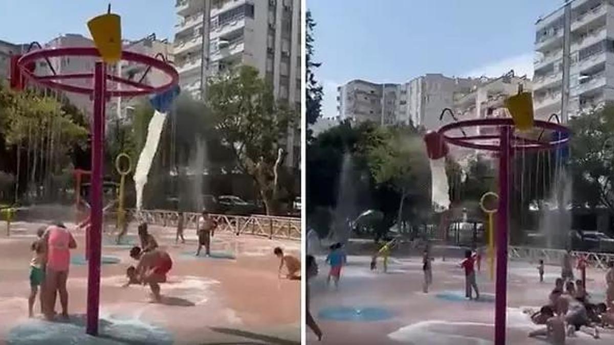 Adana'da tatile gidemeyen çocuklar için parklara su sistemi kuruldu