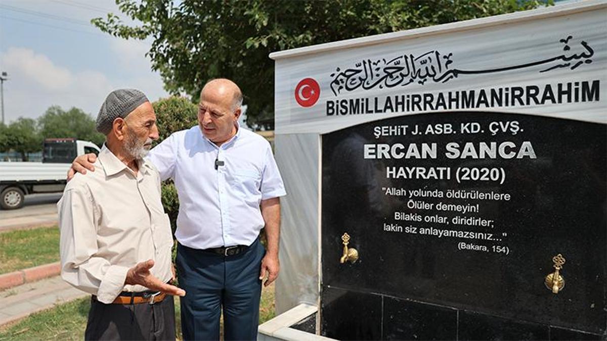 Şehidin anısına yaptırılan ve tahrip edilen Hayrat Çeşmesi yenilendi