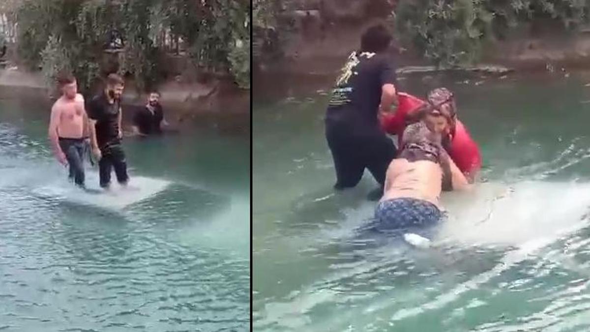 Adana'da korku dolu anlar! Sulama kanalına düşen araçta can pazarı
