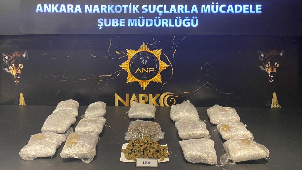Ankara'da 10 kilo 600 gram esrar ele geçirildi