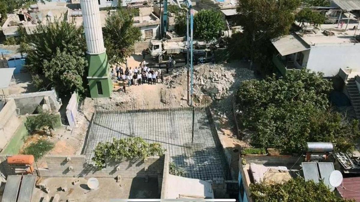 Gaziantep Araban'da depremde yıkılan İmam-ı Gazali camisinin temeli atıldı