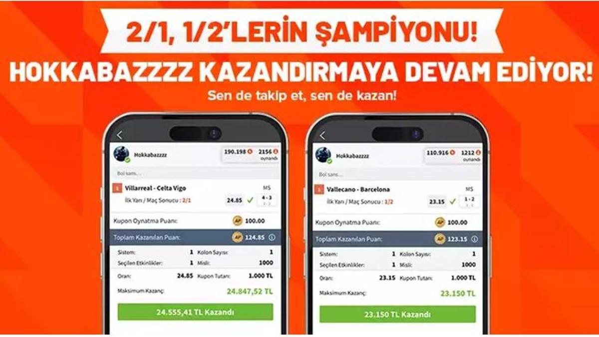 2/1, 1/2’lerin şampiyonu! Hokkabazzzz kazandırmaya devam ediyor!