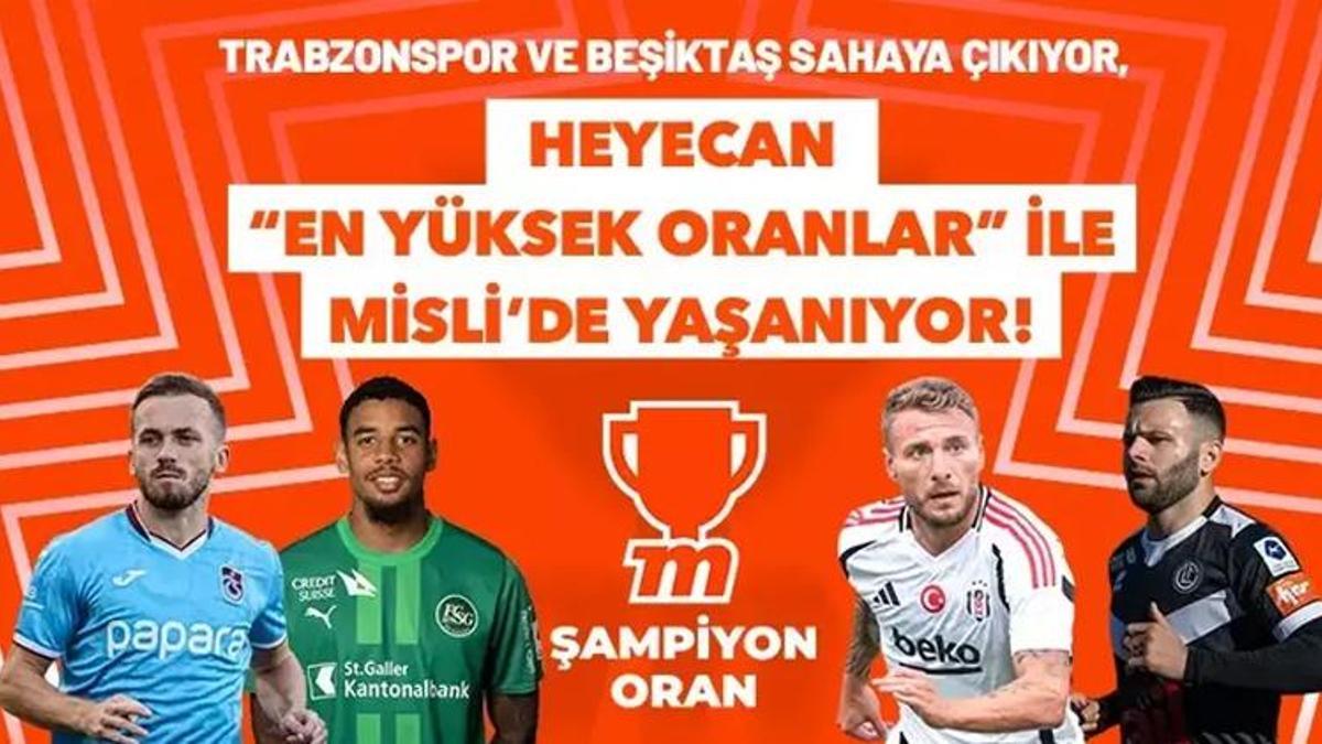 Beşiktaş ve Trabzonspor’un Avrupa heyecanı Türkiye’nin En Yüksek Oranları ile Misli’de yaşanacak!