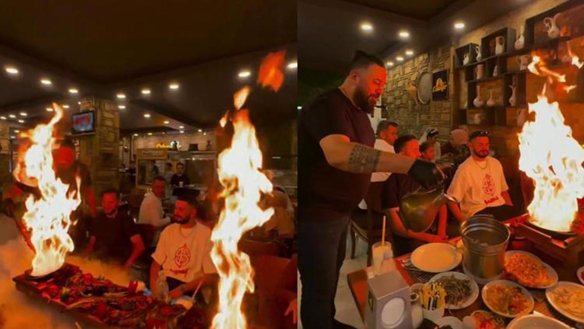 Adana kebaba geleneksel tarzda ‘ateşli’ modern sunum