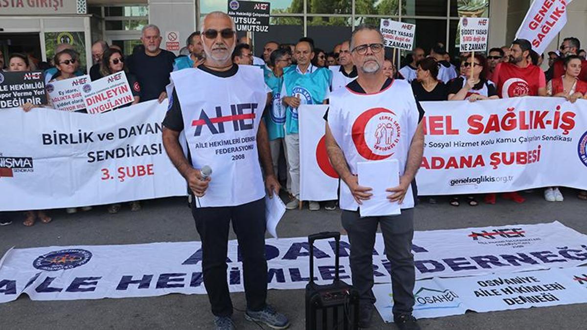 Adana'da sağlıkçılardan doktorun darp edilmesine tepki!