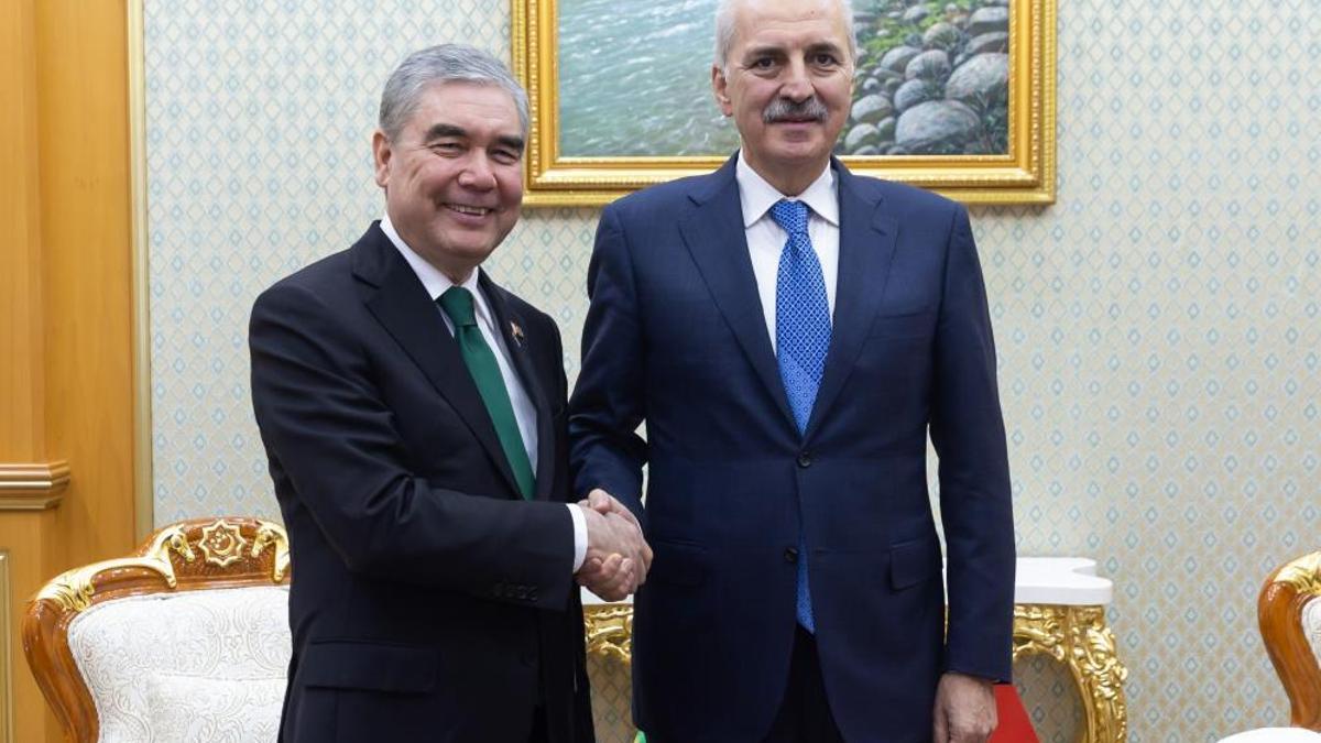 Türkmenistan lideri Berdimuhammedov, TBMM Başkanı Kurtulmuş'u kabul etti