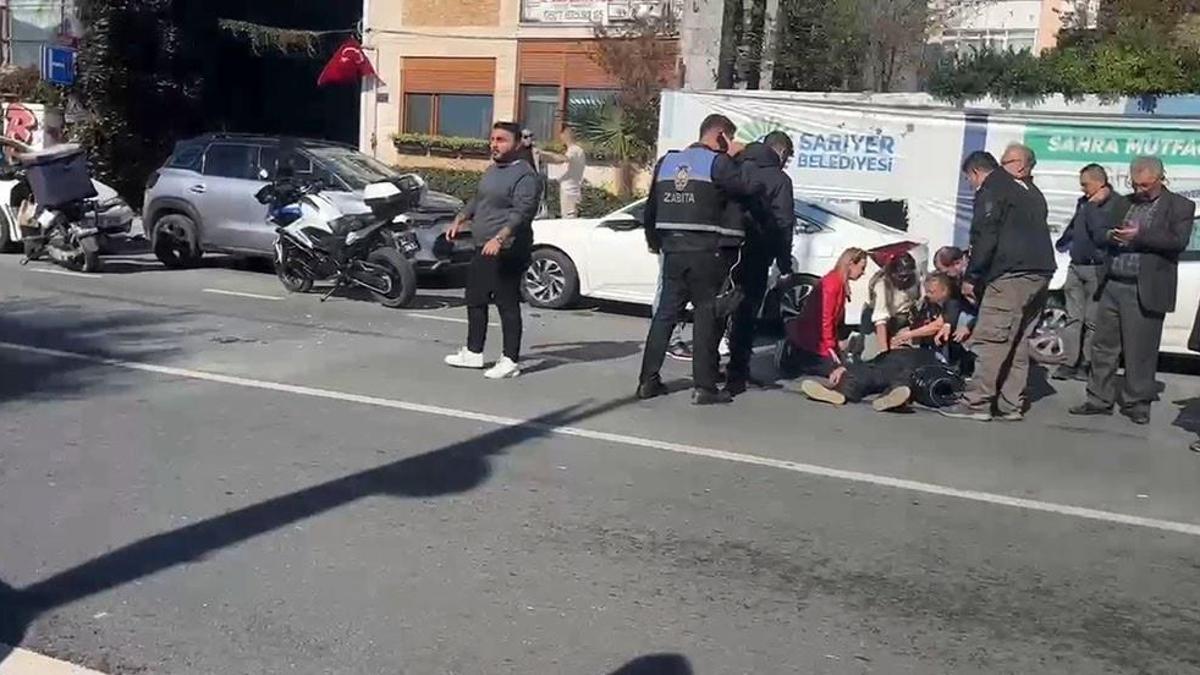 Motorlu zabıta ciple çarpıştı! Kadın sürücü ağlayarak başında bekledi