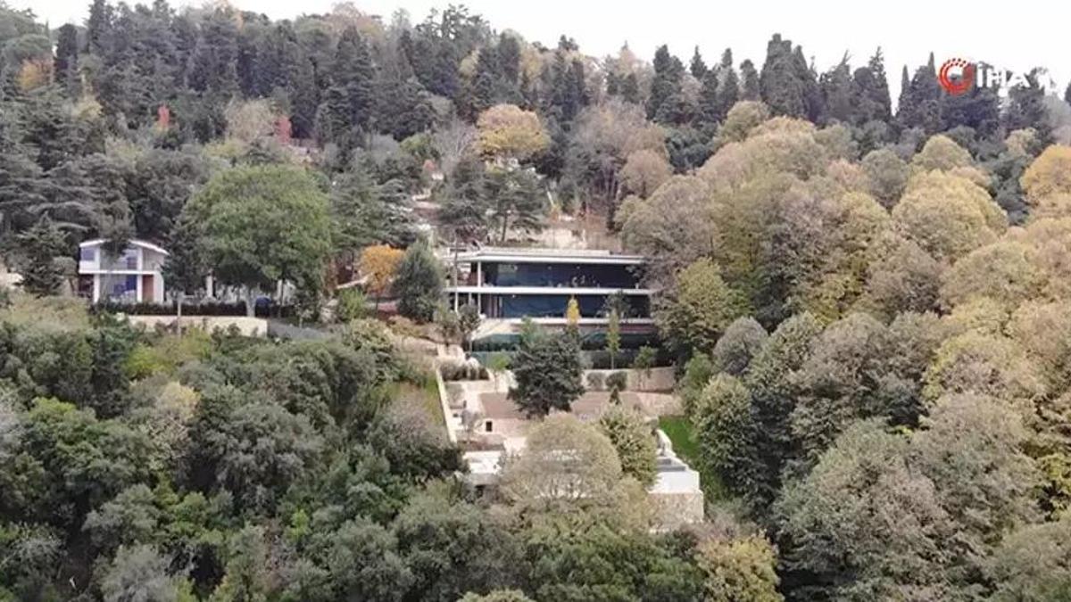 Boğaz manzaralı kaçak villanın son hali havadan görüntülendi