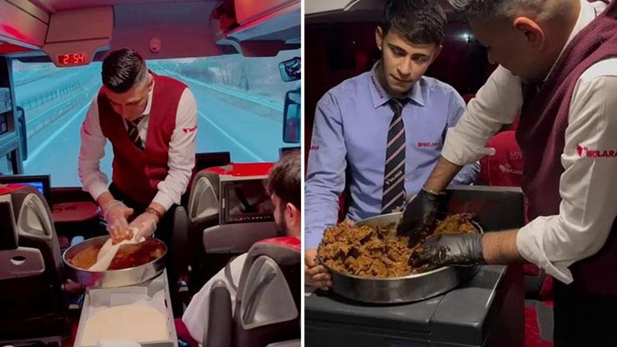 Şehirlerarası yolcu otobüsünde görülmemiş ikram! Kek ve çayın yerini çiğköfte aldı