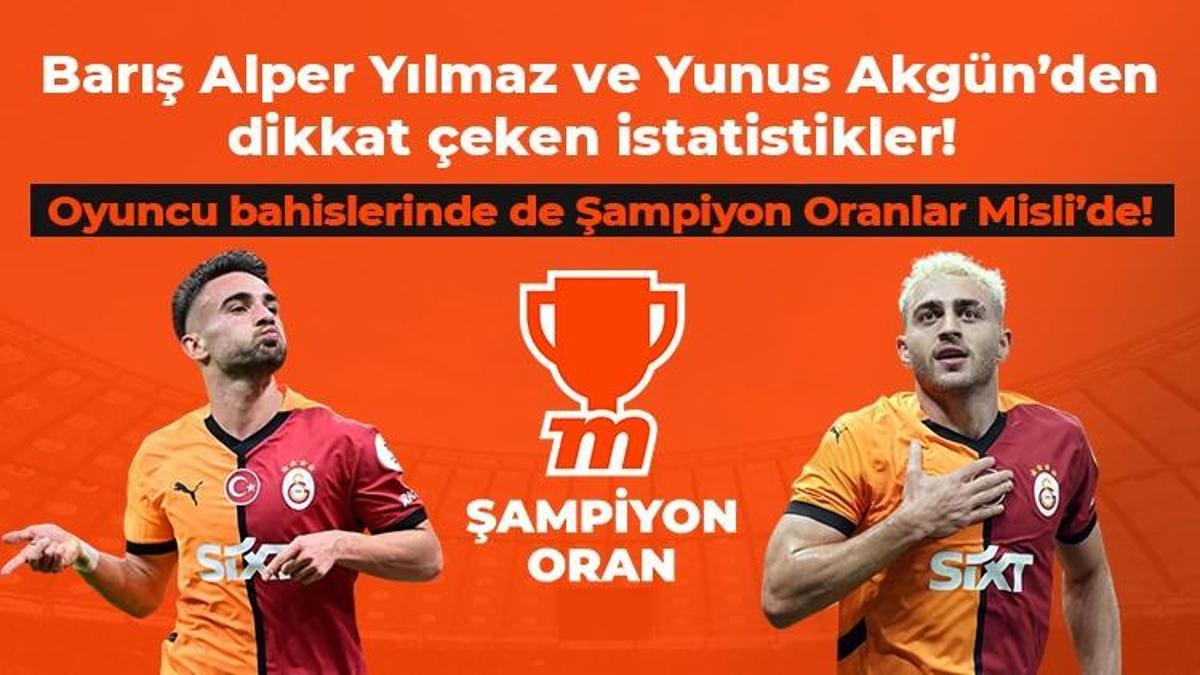 Barış Alper Yılmaz ve Yunus Akgün’den dikkat çeken istatistikler! Oyuncu bahislerinde de Şampiyon Oranlar Misli’de!