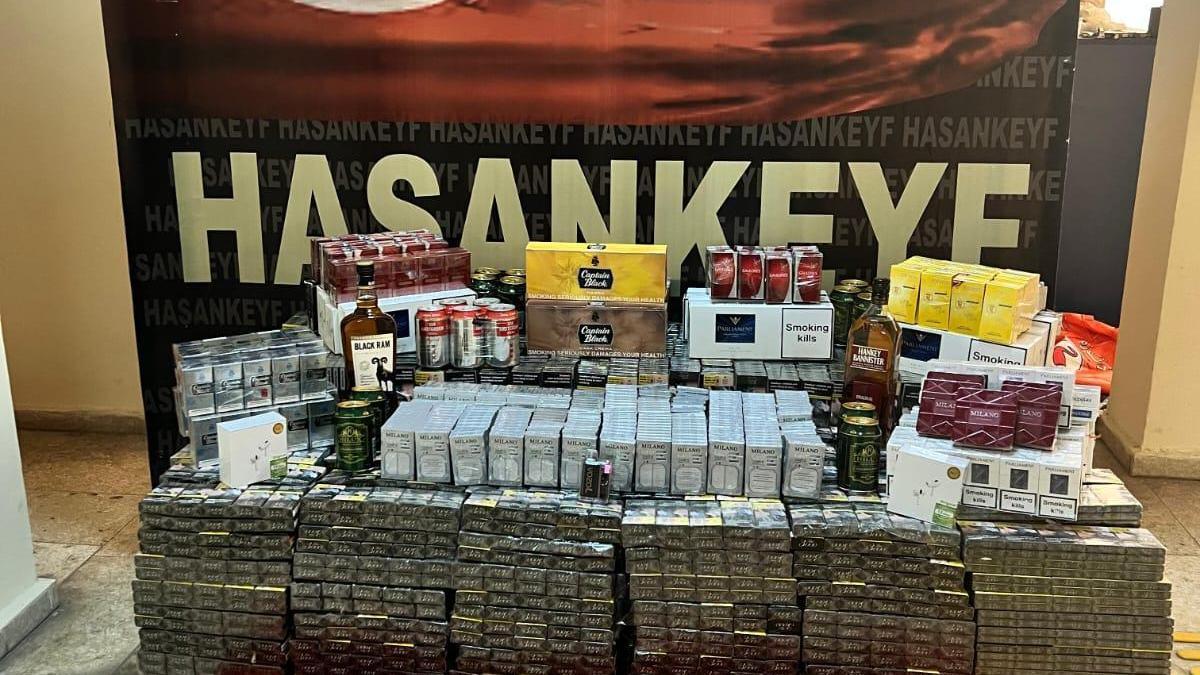 Hasankeyf'te 9290 paket kaçak sigara ele geçirildi