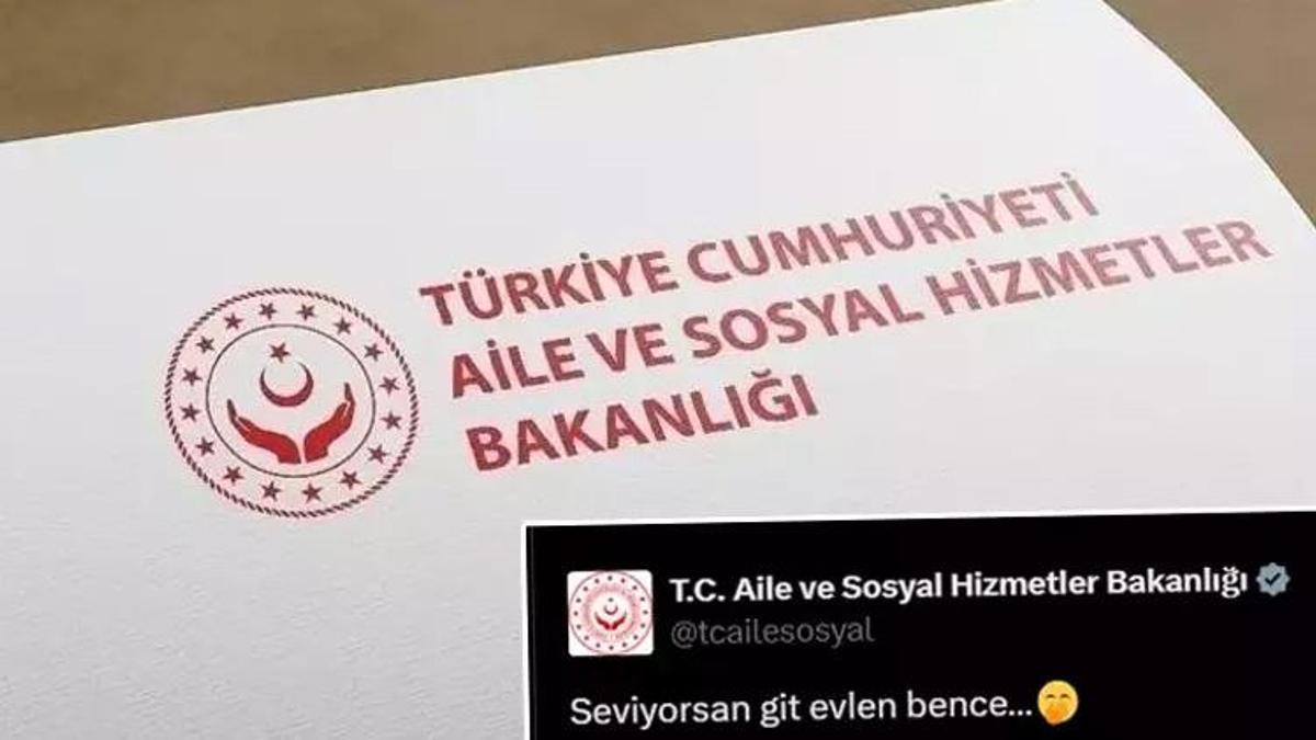 Aile ve Sosyal Hizmetler Bakanlığı'ndan '14 Şubat' paylaşımı: 'Seviyorsan git evlen bence'