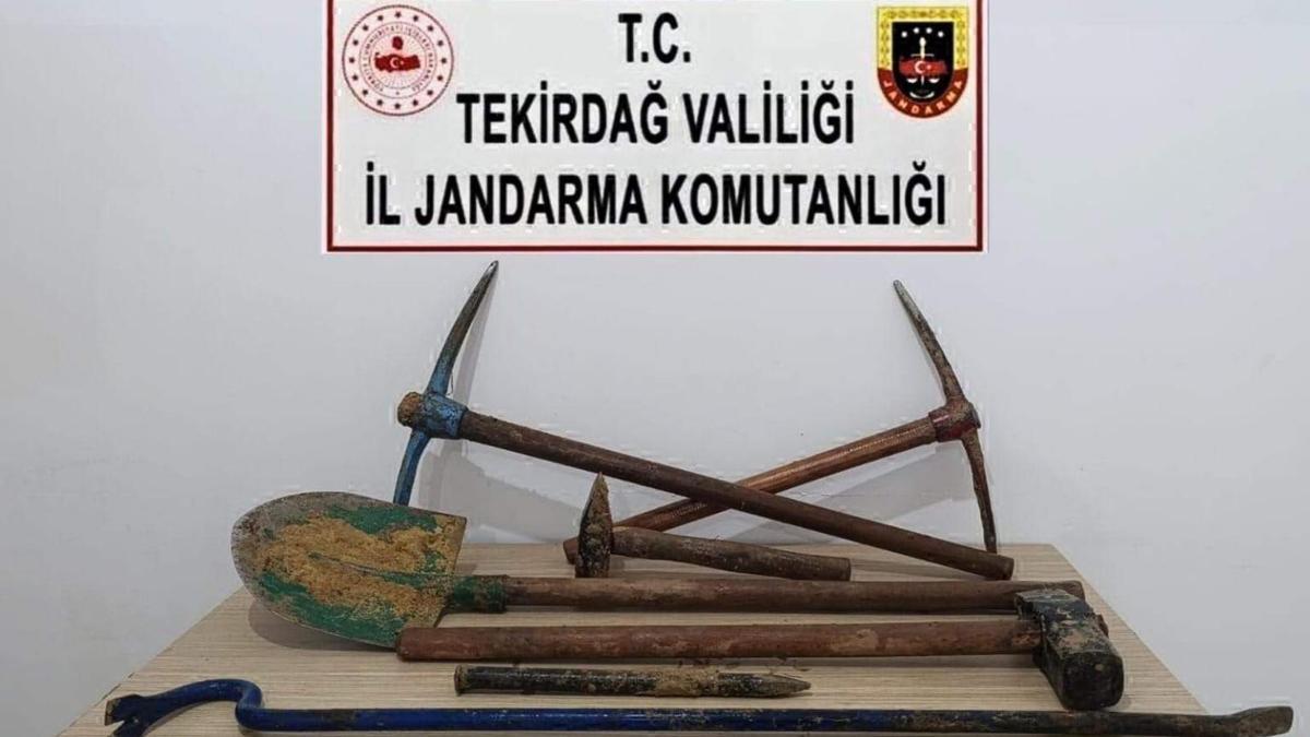 Tekirdağ'da kaçak kazı yapan 6 şüpheli yakalandı