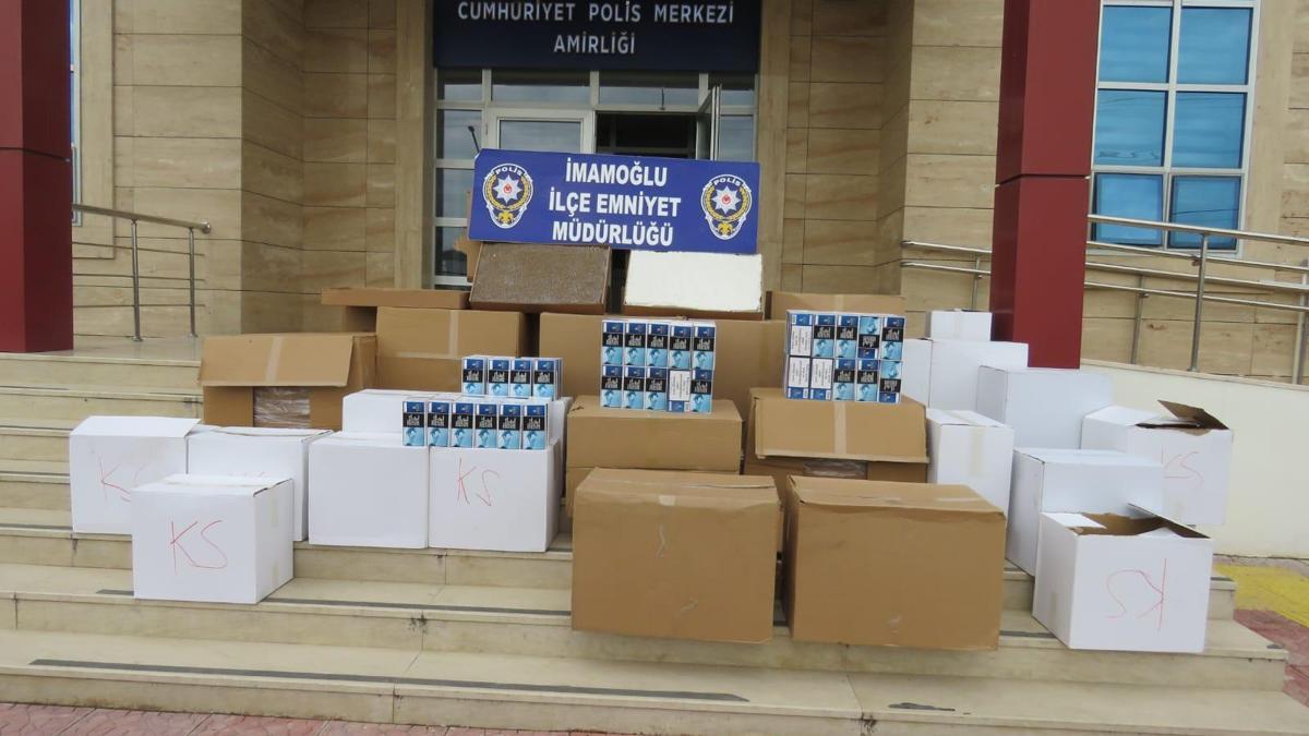 İmamoğlu'nda 150 bin adet boş makaron ve 280 bin adet sigara ele geçirildi
