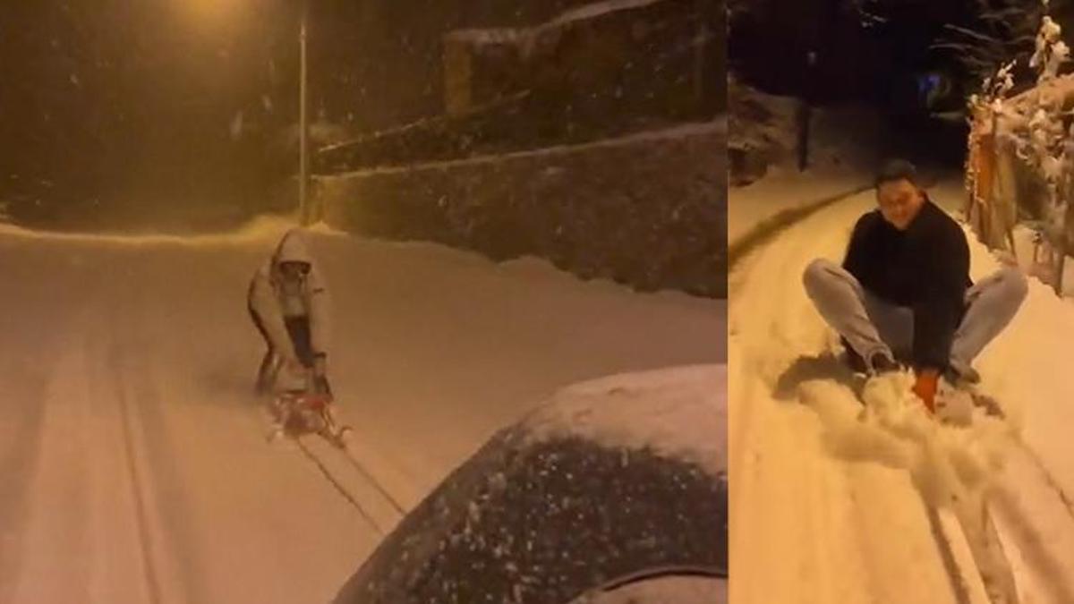 Bursa'da tehlikeli sörf! Otomobilin arkasına bağladığı iple kaydı