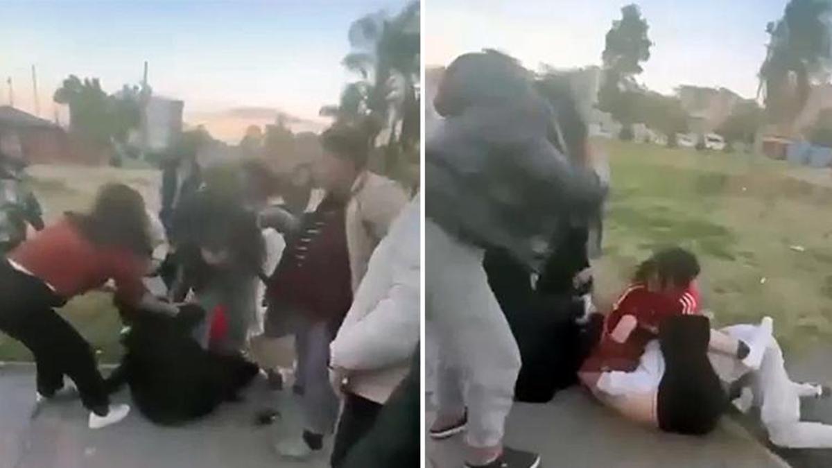 Adana'da kız öğrenciler birbirine girdi! Tekme ve yumruklar havada uçuştu