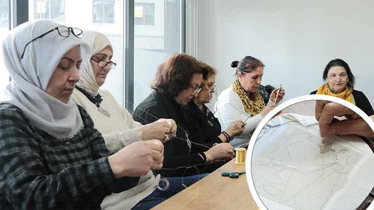 Kayserili kadınlar geleneksel Çerkes motiflerini giysi ve çeşitli ürünlere işliyor