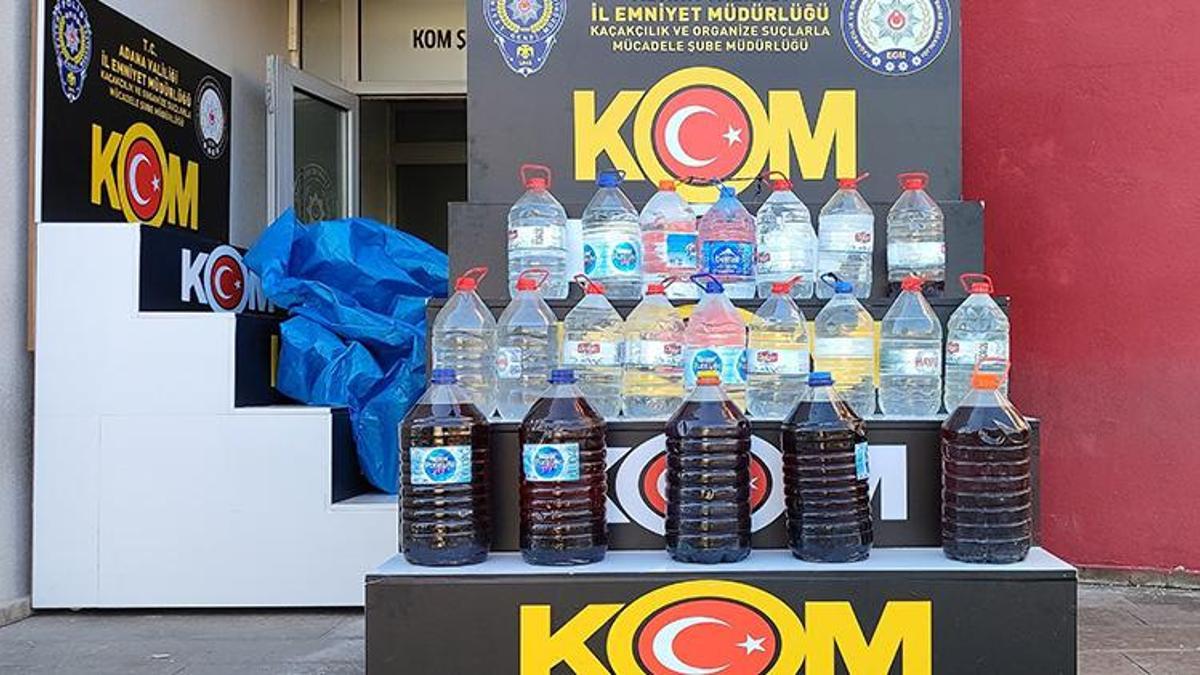 Adana'da 750 litre sahte içki ele geçirildi! 3 kişi gözaltında