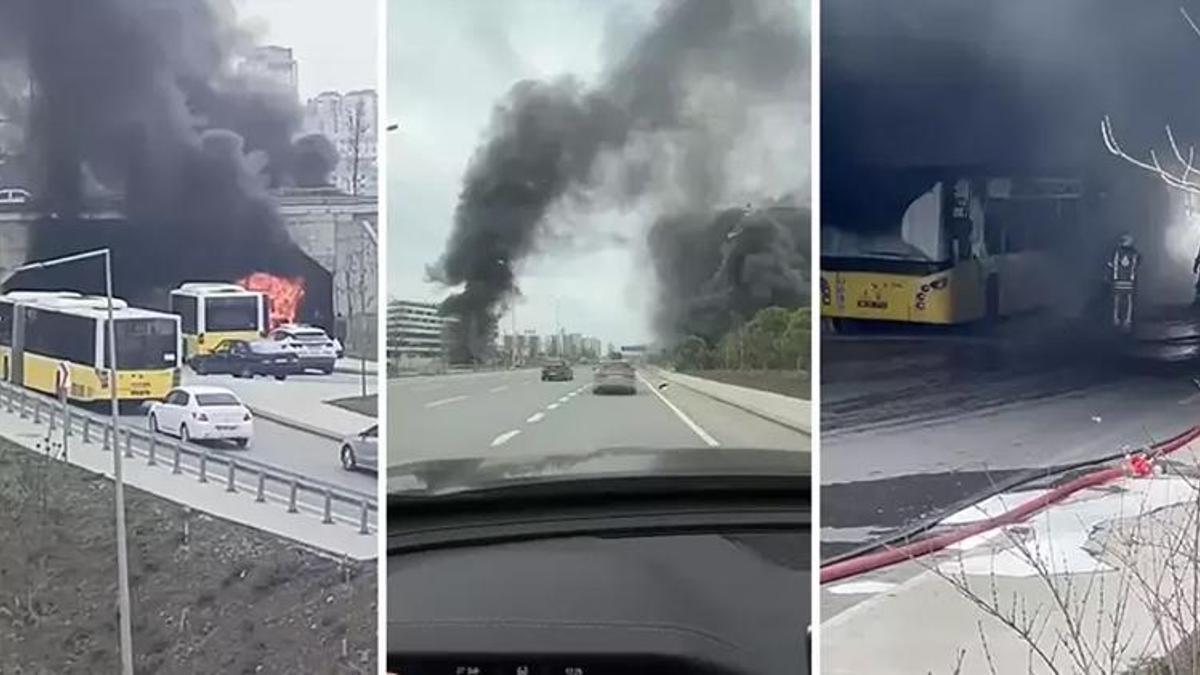 İstanbul'da İETT otobüsünde yangın!