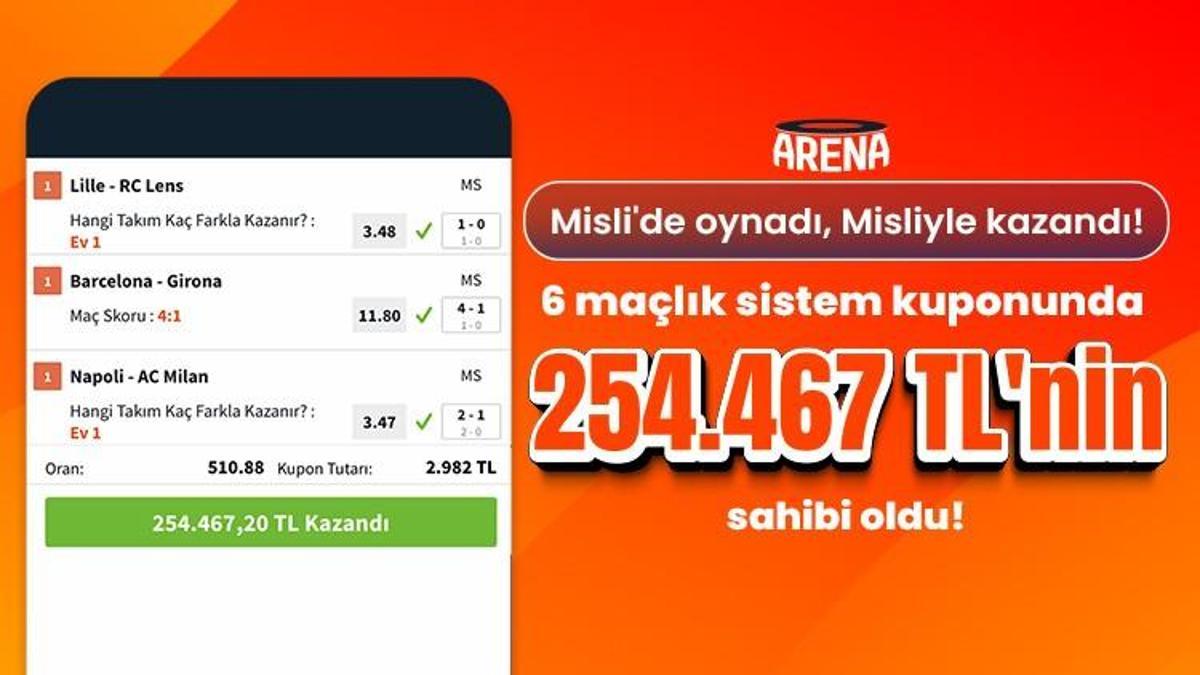 Misli'de oynadı, Misliyle kazandı! 6 maçlık sistem kuponunda 254.467 TL'nin sahibi oldu!
