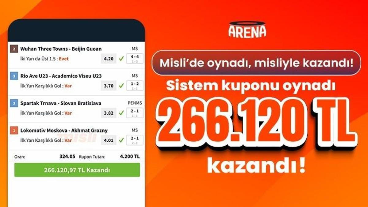 Sistem kuponu oynadı, 5 maçı bilerek 266.120 TL kazandı!