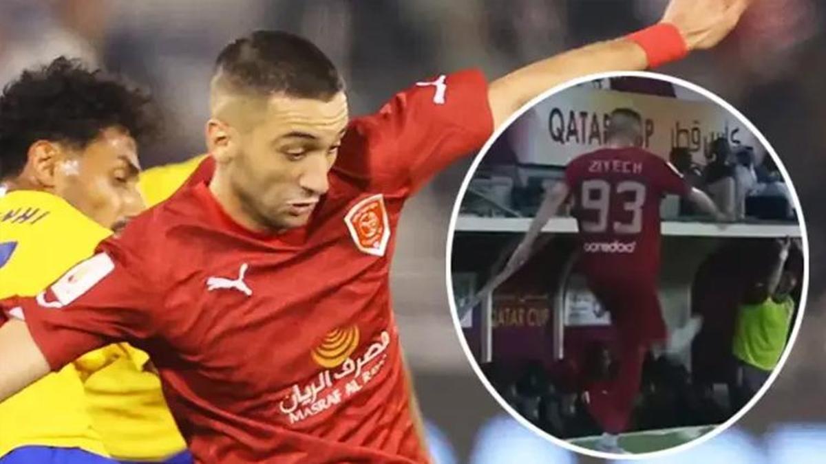 Hakim Ziyech deliye döndü! Önüne geleni tekmeledi, işte o anlar