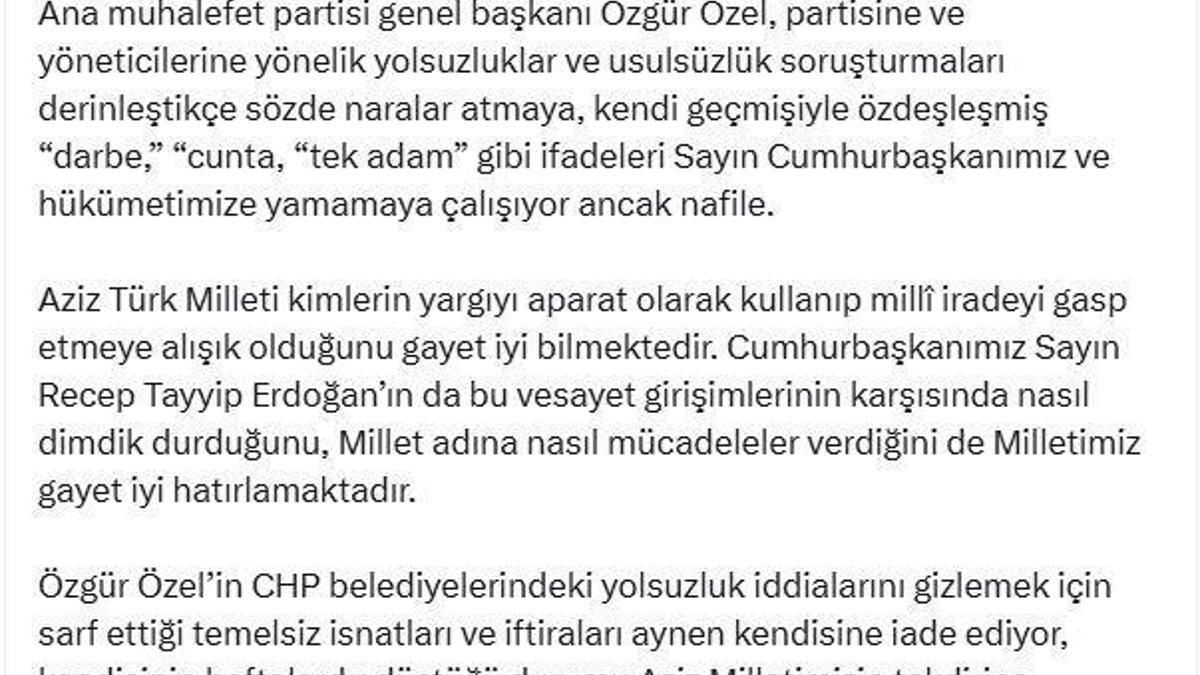 Fahrettin Altun'dan Özgur Özel'e Yanıt