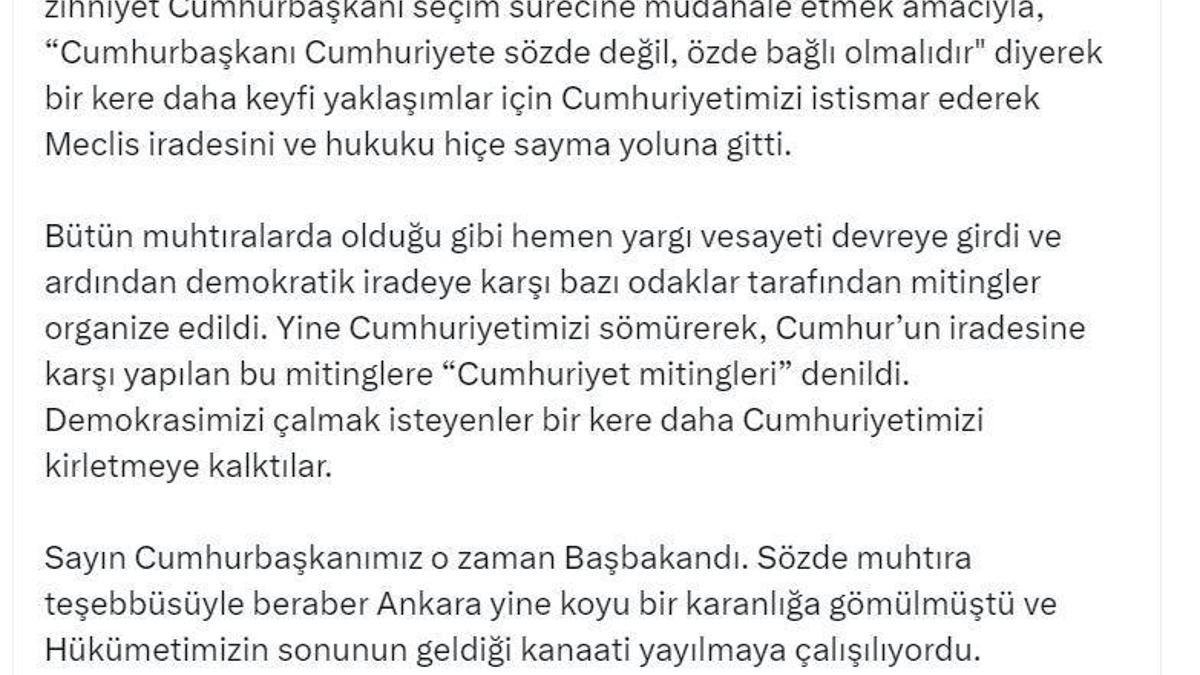 AK Parti'li Çelik'ten '27 Nisan e-muhtıra' mesajı