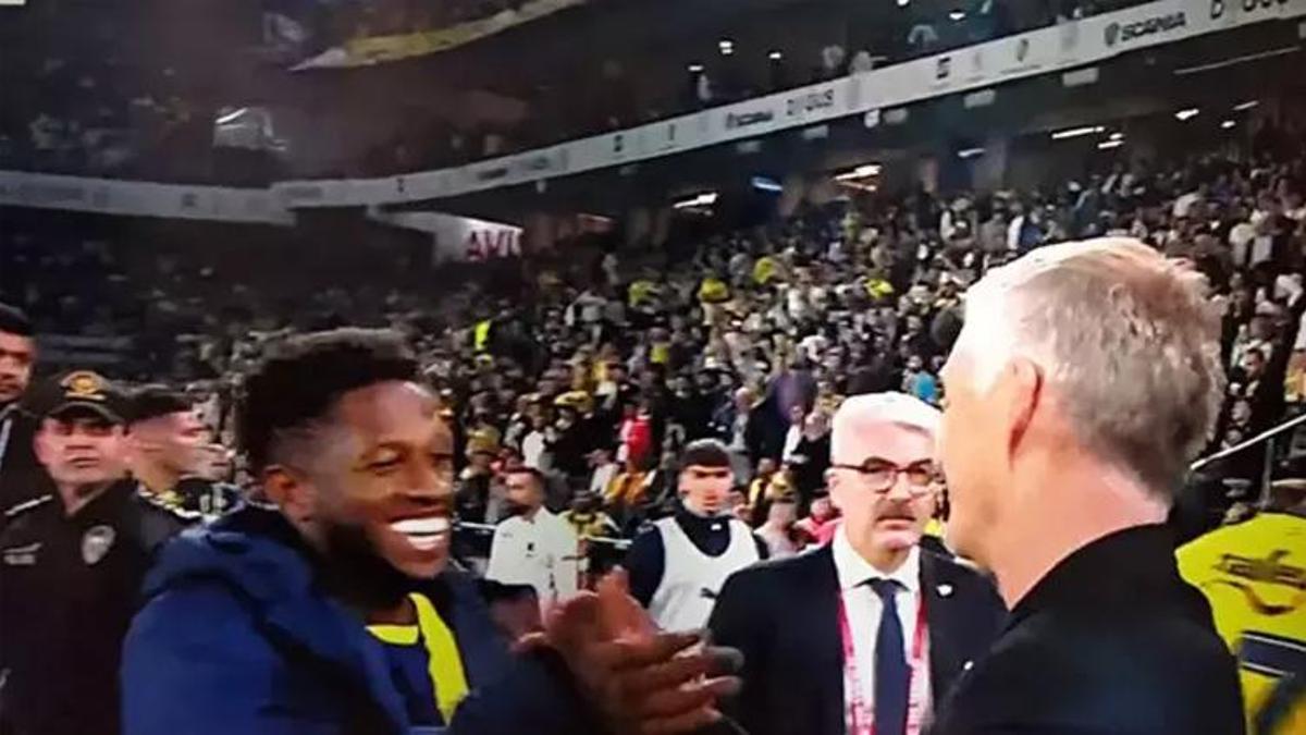Fred'in Beşiktaş derbisi sonrası görüntüsü olay oldu! Solskjaer'i gülerek tebrik etti