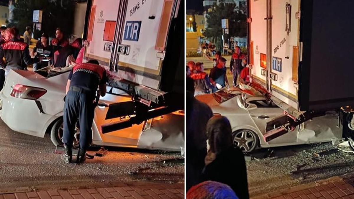 Mersin'de feci kaza! Otomobil TIR'ın altına girdi: 2 can kaybı