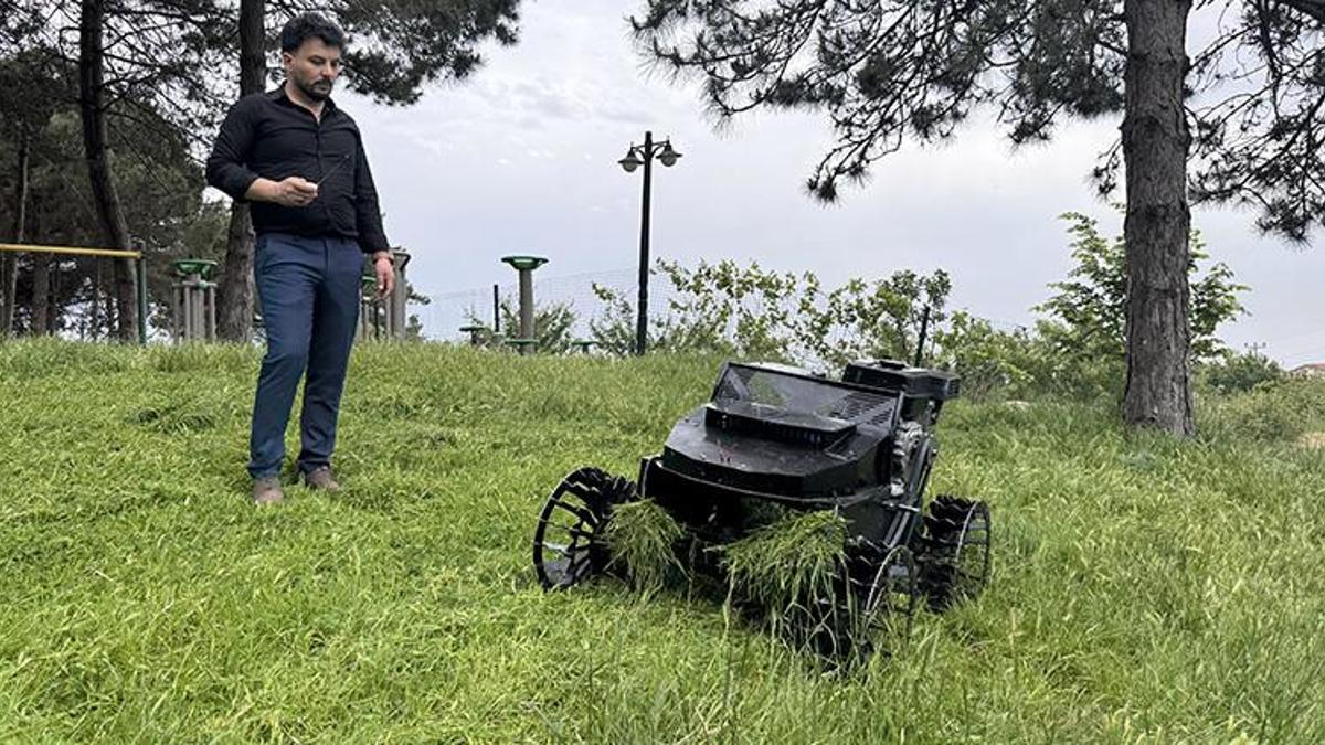 Zonguldak'ta uzaktan kumandalı tırpan makinesi icat edildi