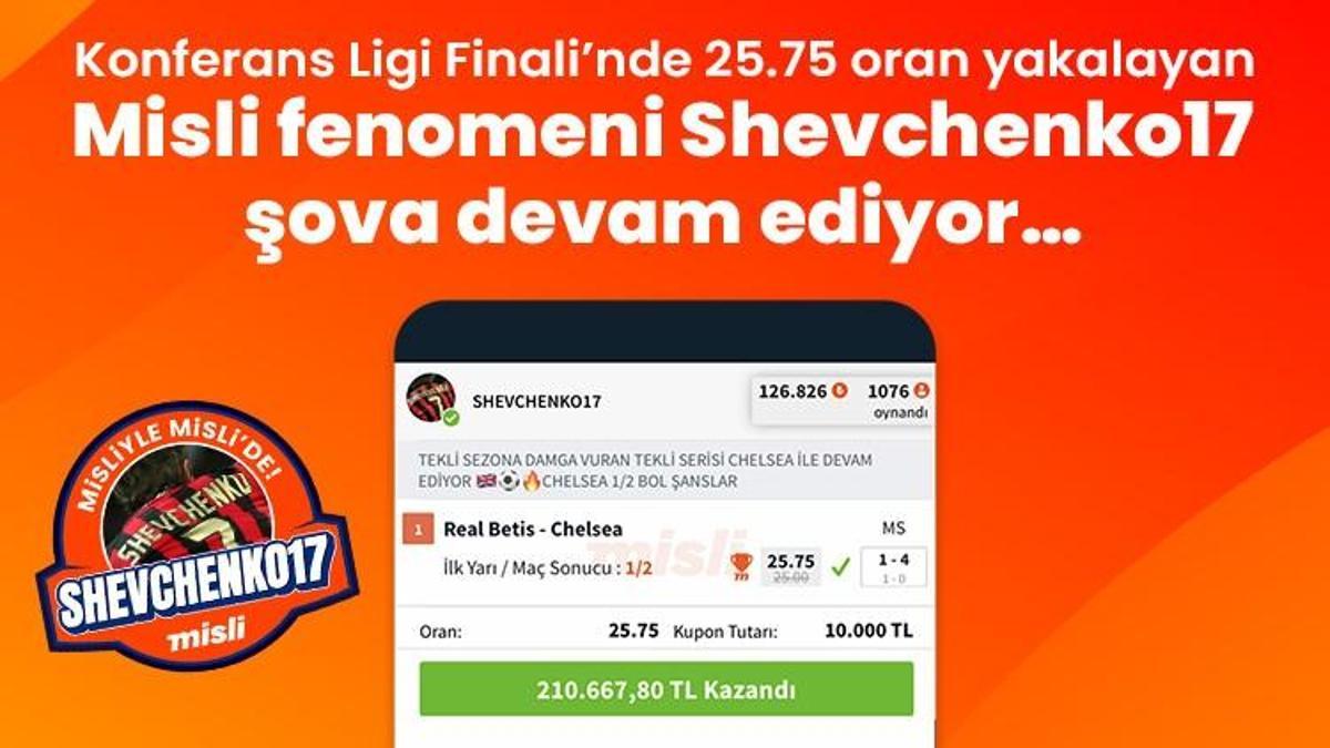 Konferans Ligi Finali’nde 25.75 oran yakalayan Misli fenomeni Shevchenko17 şova devam ediyor…