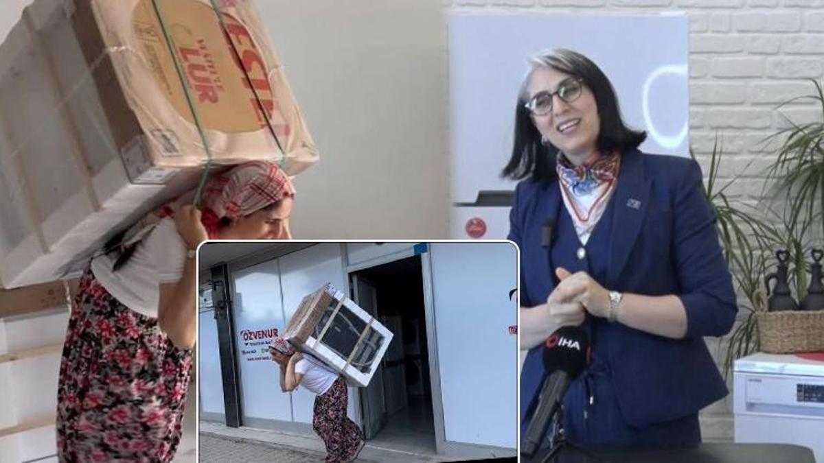 Azmi sayesinde önce patron ardından fenomen oldu! 100 kiloluk makineleri sırtında taşıyor
