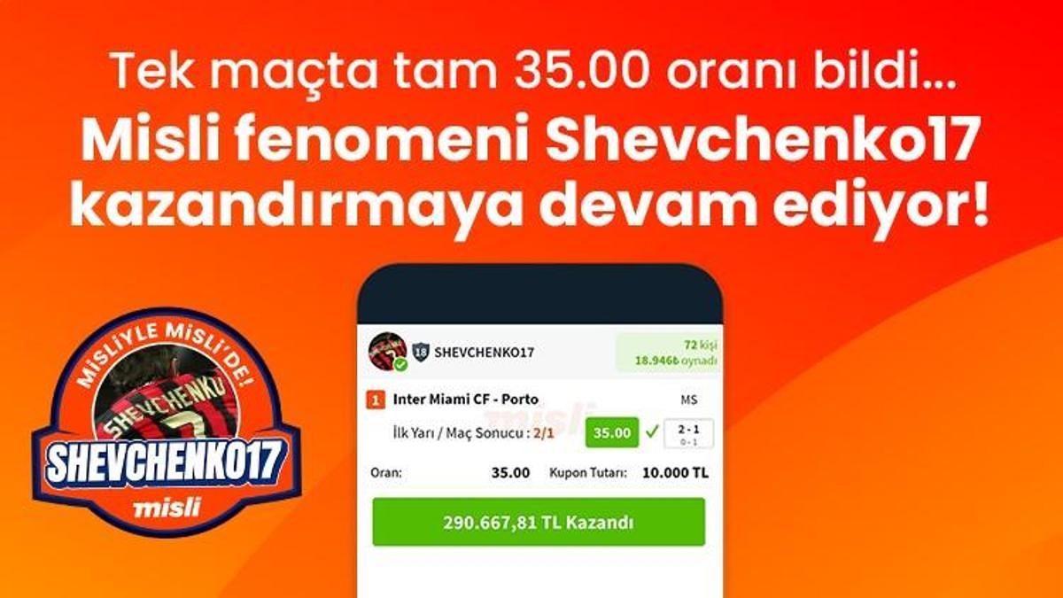 SHEVCHENKO17 İY / MS tahminleriyle kazandırmaya devam ediyor!