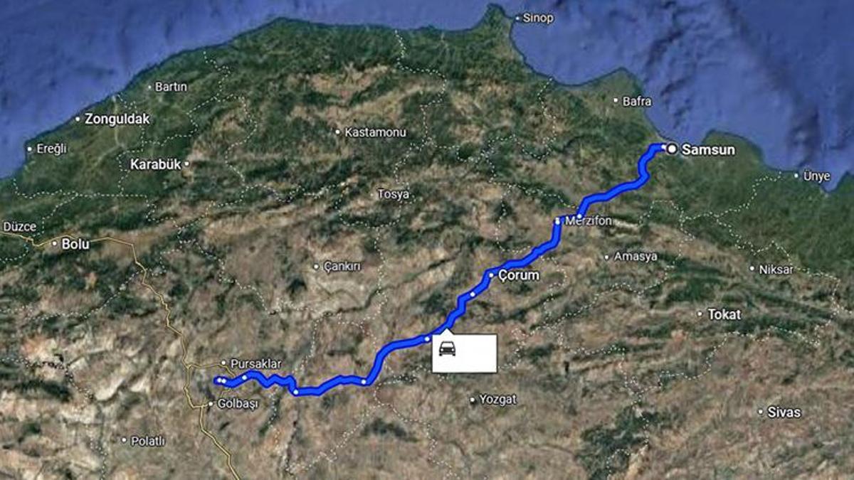 Samsun Ankara arası kaç km? Kaç saat sürer?