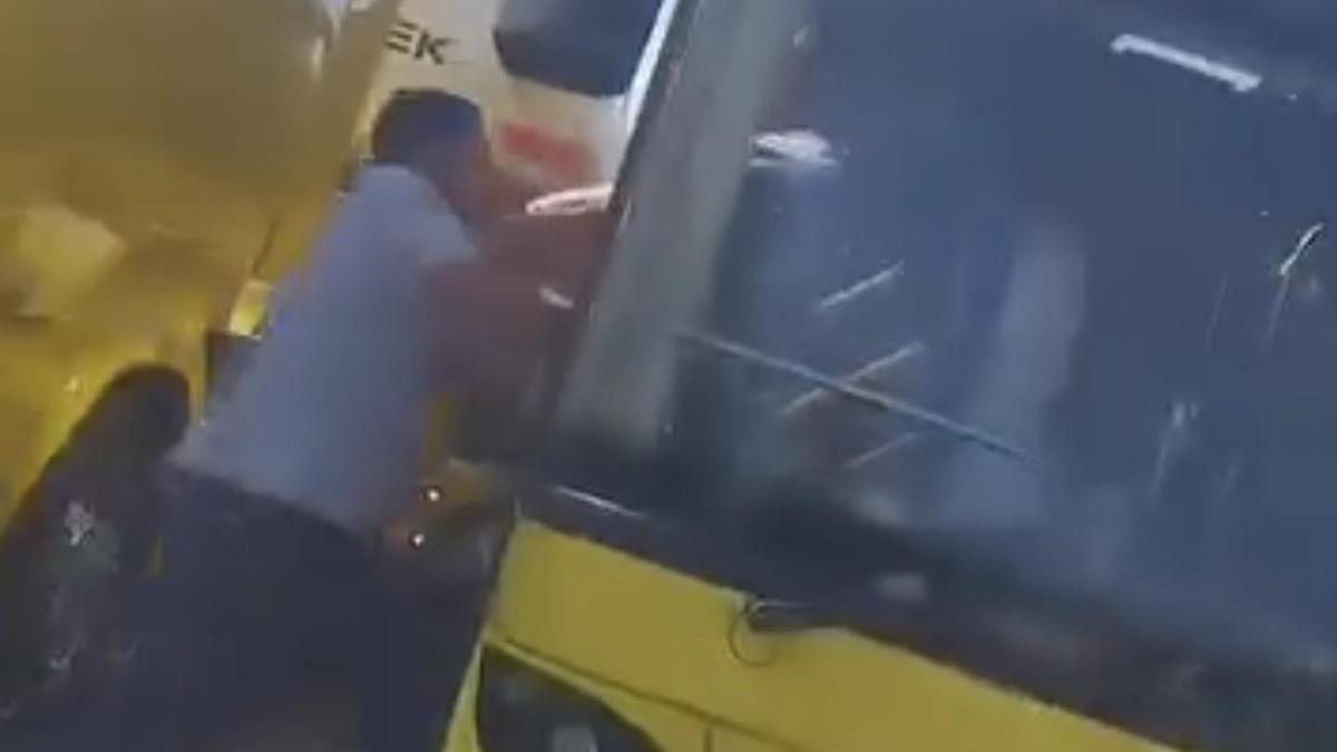 İstanbul - Maltepe D-100 Karayolu’nda TIR'dan inip otobüs şoförüne saldırdı